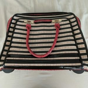 Wheeled laptop bag ostrich leather carry on